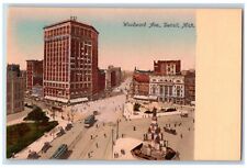 Detroit Michigan MI Postcard Bird's Eye View Of Woodward Avenue c1920's Antique picture