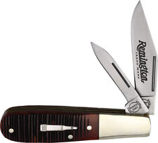 Remington 2022 Bullet Barlow Brown Jigged Folding Stainless Pocket Knife ERB44 picture