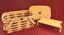 Vintage Peterboro Americana Picnic Pie Basket with Wooden Lid and Tray picture