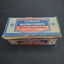 Eveready Mazda Automobile Lamps Advertising w/ Box Bulbs Vintage picture