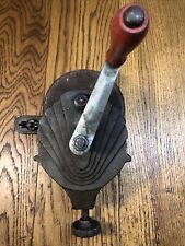 Vintage Antique Hand Crank Bench Clamp Grinding Wheel Stone Grinder picture