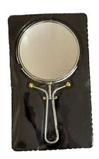 Brass 1950s Style Vanity Hand Mirror Convertible picture
