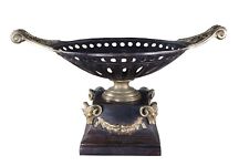 Maitland Smith English Regency Pierced Bronze Figural Rams Compote Centerpiece picture