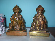 Antique Bowery street / Depression era kid bookends Pompeian Bronze clad, 1920s picture