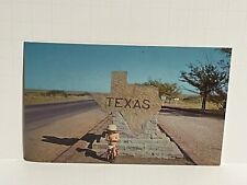 Postcard Stone Marker Texas TX Child Cowboy A48 picture