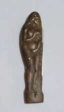 Vintage Parker Cut Co. Brass Double Sided Nude Lady Figure Brass Pocket Knife picture