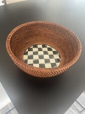 MACKENZIE CHILDS | NEW Large *Retired* Rattan Enamel Bowl COURTLY CHECK picture