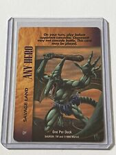 Any Hero Savage Land Promo Card Fleer Marvel Overpower 1995 NM / MT 8.0 + Sauron picture