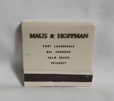 Vintage Maus Hoffman Hickey Freeman Clothing Matchbook Florida Advertising Full picture