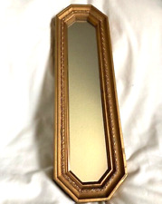 Vintage MCM Hollywood Syrocco Regency Gold Mirror 1970s wood grain look picture