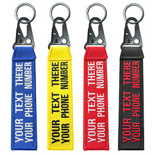 Customized Double Sided Keychains Keyrings Embroidered Bike Car Key Tag Outboard picture