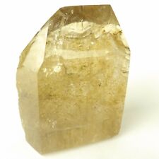 Large Alluvial Quartz Polished Crystal Window 465g Golden Smokey Rainbow Point  picture