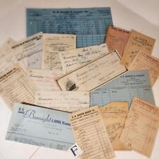 1950s paper ephemera lot 17 piece junk journal paper pack handwritten reciepts F picture