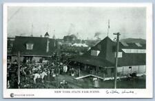 PRE 1907 NEW YORK STATE FAIR SCENE*CATTLE SHEDS*SYRACUSE SERIES*AMERICAN FLAG picture