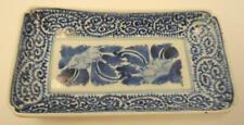 Oriental Chinese Blue & White Lotus Rectangular 8 1/2