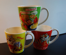 SET OF 3- Vintage Kelloggs cereal Advertising Coffee Mug 10 oz. picture
