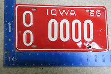 Iowa License Plate Sample 1966 66 IA Tag 00 0000 (KC) picture