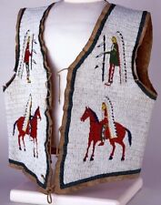 Native American Handmade Beaded Vest Hand Stitched Front Powwow Regalia XNV509 picture