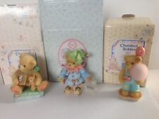 Cherished Teddies Lot of Three Figurines Ian, Mike and Chalking Up Six Wishes  picture