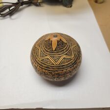 Vtg. Hand Carved Peruvian Storytelling Gourd Beautifully Painted picture