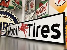 Antique Vintage Old Style Mobil Tires Sign Mobil Oil & Gas  picture