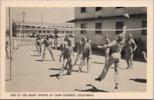 c1940s WWII CAMP ROBERTS, California Postcard National Guard Camp / VOLLEYBALL picture