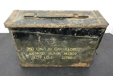Vintage U.S. Military Ammo Box 250 Cartridges 30 Caliber M1909 Empty Metal Case picture