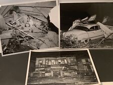 3 Black & White Tornado Disaster Photo 1953 Cleveland. 8X10 . Car, Deceased Baby picture