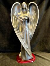 Angel Statue Beautiful Large Silver Angel Holding Child Sculpture 15