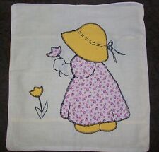 Old Vintage Sunflower Sue Applique Cotton Pillow Cover picture