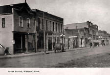 Front Street, Warren, Minnesota, 1908 Postcard Reproduction picture