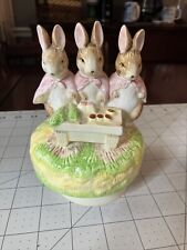 Old Mr Benjamin Bunny & Peter Rabbit Music Box-SCHMID-Beatrix Potter picture
