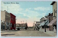Warren Minnesota MN Postcard Main Street Exterior Building c1910 Vintage Antique picture