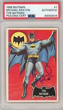 MICHAEL KEATON Batman 1966 Topps #1 1st Appearance Rookie Signed PSA Autograph picture