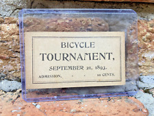 ANTIQUE 1893 BICYCLE TOURNAMENT ADMISSION TICKET PERU CYCLE EXCHANGE INDIANA picture