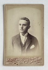 Antique Victorian Cabinet Card Photo Handsome Young Man Newport, Pennsylvania picture