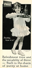1925 Original COCA-COLA Ad. Little Girl Brings Tray To Serve Her Daddy picture