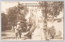 Postcard RPPC Canada New Brunswick Fredericton Exaggeration Huge Fish Kind Catch picture