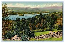 1951 Pennesseewassee Lake from Crochet's Ridge, Norway Maine ME Posted Postcard picture