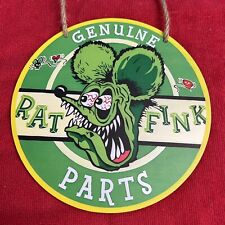 🔥NEW Ed Roth Rat Fink RF Hot Rod 8” Round Sign Mechanic ODD T-Bucket Muscle Car picture