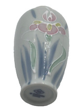 Otagiri Japan Vintage Floral Lite Hand Painted Pastel Iris Porcelain Vase 4.5” picture