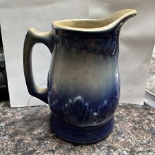 Antique Blue White Foliage Stoneware Pitcher Red Wing picture
