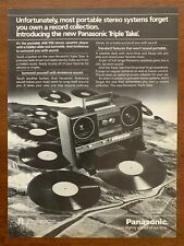 1985 Panasonic Cassette Deck Vintage Print Ad/Poster Music Man Cave Bar Décor  picture
