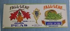 Vintage  Fall Leaf  Early June Peas  Can label ....Paterson, New Jersey picture