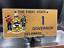 Vintage Delaware Political License Plate Governor No 1  Gold picture
