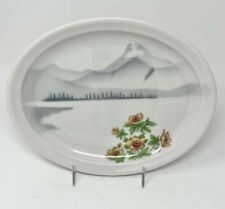 GREAT NORTHERN RY MOUNTAINS & FLOWERS MEDIUM PLATTER picture