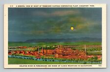Tennessee Eastman Plant - Holston River - Kingsport TN Night View Postcard 3841 picture