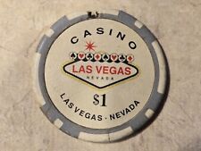 VTG RARE $1 LAS VEGAS CASINO CHIP ACES ON BACK WELCOME TO FABULOUS LV SIGN DESN picture