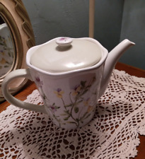 Vintage Hallmark Marjolein Bastin Floral Ceramic Teapot Nature's Sketchbook picture