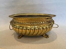 Antique Dutch Holland Brass Oval Shaped Wine Cooler or Planter w/Pawsfeet picture